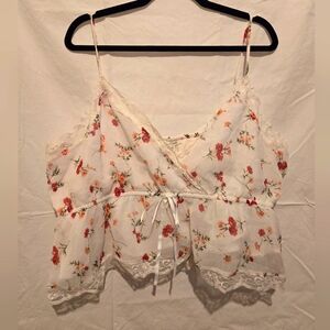 American Eagle Floral/White Blouse